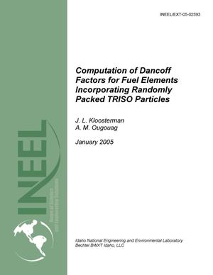 Computation of Dancoff Factors for Fuel Elements Incorporating Randomly Packed TRISO Particles