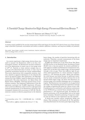 A Toroidal Charge Monitor for High-Energy Picosecond Electron Beams