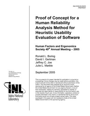 PROOF OF CONCEPT FOR A HUMAN RELIABILITY ANALYSIS METHOD FOR HEURISTIC USABILITY EVALUATION OF SOFTWARE