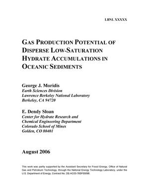 Gas production potential of disperse low-saturation hydrateaccumulations in oceanic sediments