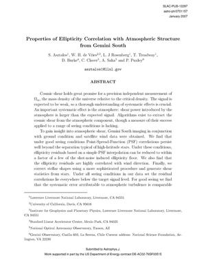 Properties of Ellipticity Correlation with Atmospheric Structure From Gemini South