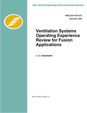 Ventilation Systems Operating Experience Review for Fusion Applications