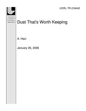 Dust That's Worth Keeping