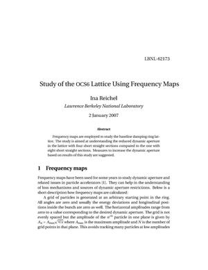 Study of the OCS6 Lattice Using Frequency Maps
