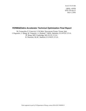 FERMI & Elettra Accelerator Technical Optimization Final Report