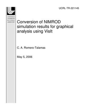 Primary view of object titled 'Conversion of NIMROD simulation results for graphical analysis using VisIt'.