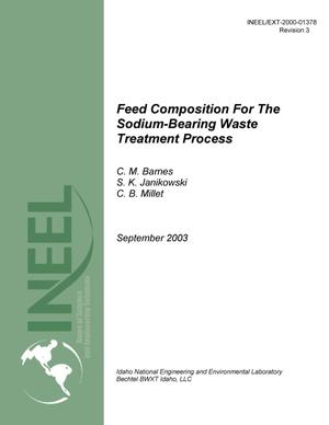 Feed Composition for Sodium-Bearing Waste Treatment Process, Rev. 3