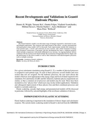 Recent Developments And Validations in Geant4 Hadronic Physics