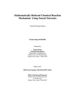 Mathematically Reduced Chemical Reaction Mechanism Using Neural Networks