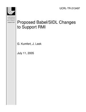 Proposed Babel/SIDL Changes to Support RMI