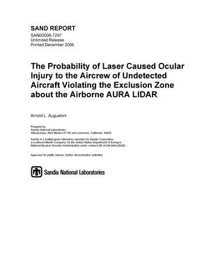 The probability of laser caused ocular injury to the aircrew of undetected aircraft violating the exclusion zone about the airborne aura LIDAR.