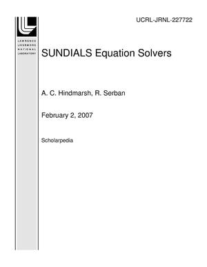 SUNDIALS Equation Solvers