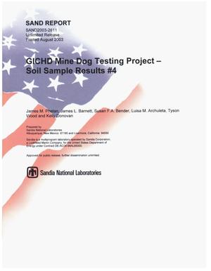 GICHD mine dog testing project - soil sample results #4.