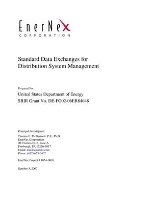 Standard Data Exchanges for Distribution System Management
