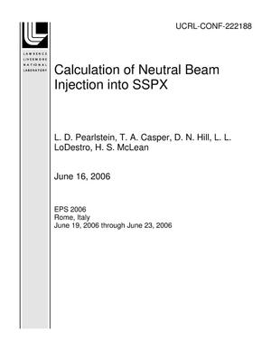 Calculation of Neutral Beam Injection into SSPX