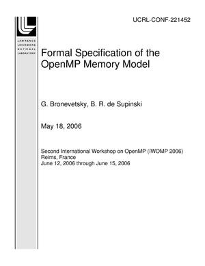 Formal Specification of the OpenMP Memory Model