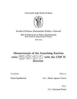 Measurement of the Branching fraction ratio B ---> D K / B ---> D pi with the CDF II detector