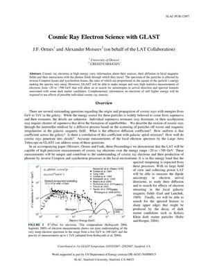 Cosmic Ray Electron Science with GLAST