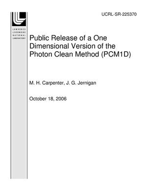 Public Release of a One Dimensional Version of the Photon Clean Method (PCM1D)