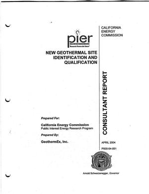 New geothermal site identification and qualification. Final report