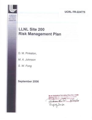 LLNL Site 200 Risk Management Plan