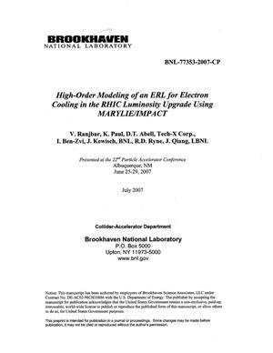 High-Order Modeling of an Erl for Electron Cooling in the Rhic Luminosity Upgrade Using Marylie/Impact.
