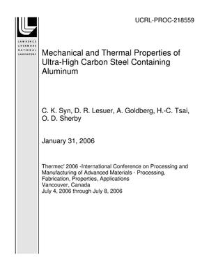 Mechanical and Thermal Properties of Ultra-High Carbon Steel Containing Aluminum