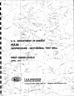 Hulin Geopressure-geothermal test well: First order levels
