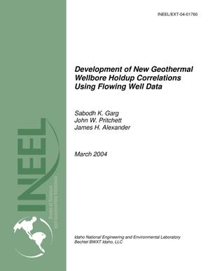Development of New Geothermal Wellbore Holdup Correlations Using Flowing Well Data