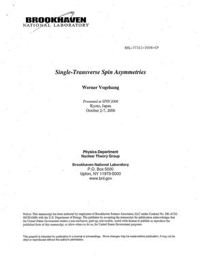 SINGLE-TRANSVERSE SPIN ASYMMETRIES