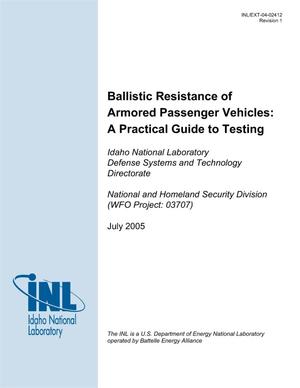 Ballistic Resistance of Armored Passenger Vehicles: Test Protocols and Quality Methods