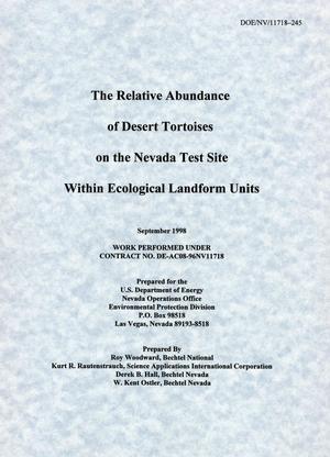 The Relative Abundance of Desert Tortoises on the Nevada Test Site within Ecological Landform Units