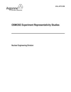 Osmose Experiment Representativity Studies.