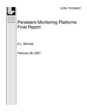 Primary view of Persistent Monitoring Platforms Final Report
