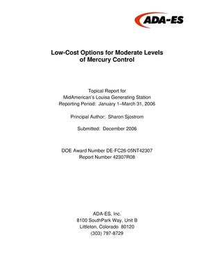 Low-Cost Options for Moderate Levels of Mercury Control