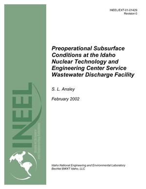 Preoperational Subsurface Conditions at the Idaho Nuclear Technology and Engineering Center Service Waste Disposal Facility