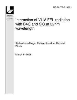 Interaction of VUV-FEL radiation with B4C and SiC at 32nm wavelength