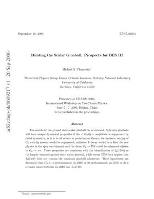 Hunting the Scalar Glueball: Prospects for BES III