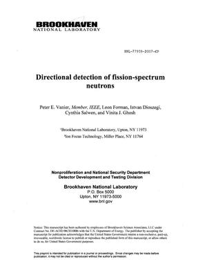 Directional Detection of Fission-Spectrum Neutrons.