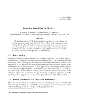 Beam-Ion Instability in PEP-II