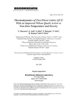 THERMODYNAMICS OF TWO-FLAVOR LATTICE QCD WITH AN IMPROVED WILSON QUARK ACTION AT NON-ZERO TEMPERATURE AND DENSITY.