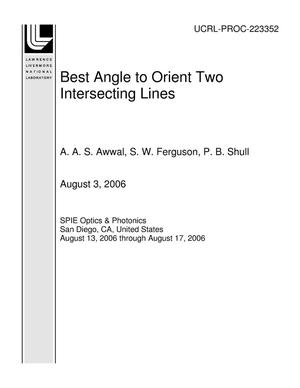 Best Angle to Orient Two Intersecting Lines