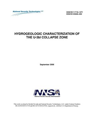 Hydrogeologic Characterization of the U-3bl Collapse Zone