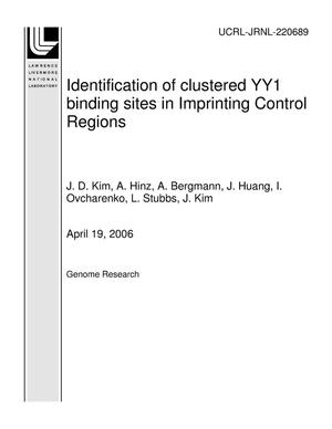 Identification of clustered YY1 binding sites in Imprinting Control Regions