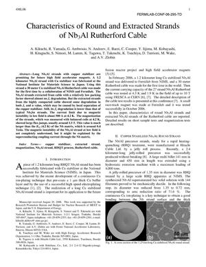 Characteristics of round and extracted strands of Nb3Al Rutherford cable