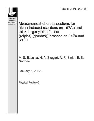 Measurement of cross sections for alpha-induced reactions on 197Au and thick-target yields for the ((alpha),(gamma)) process on 64Zn and 63Cu