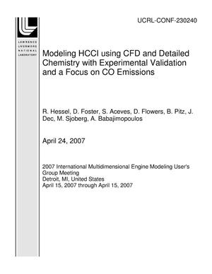Modeling HCCI using CFD and Detailed Chemistry with Experimental Validation and a Focus on CO Emissions