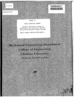Economic feasibility study of residential and commercial heating using existing water supply systems. Final report June 1, 1979 - August 15, 1979