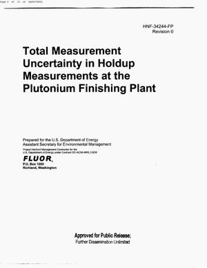 TOTAL MEASUREMENT UNCERTAINTY IN HOLDUP MEASUREMENTS AT THE PLUTONIUM FINISHING PLANT (PFP)
