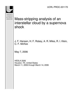 Mass-stripping analysis of an interstellar cloud by a supernova shock